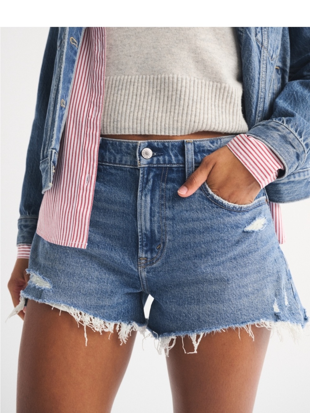 Abercrombie Curve Love High Rise Mom Short Size 27